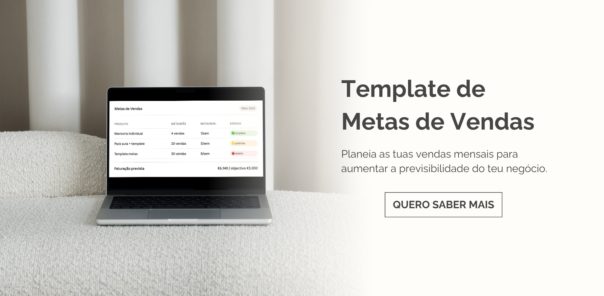 Template de metas de venda